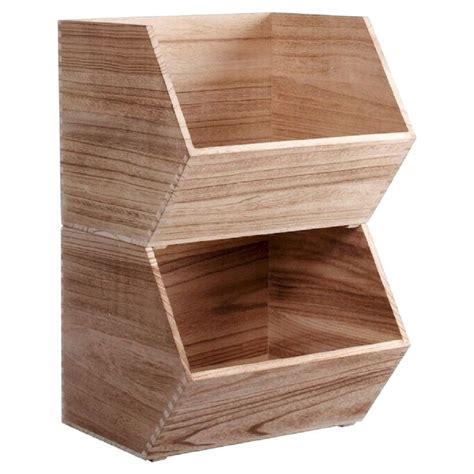 Large Stackable Wood Kids' Storage Bin Light Brown - Pillowfort™ | Toy storage bins, Diy toy ...