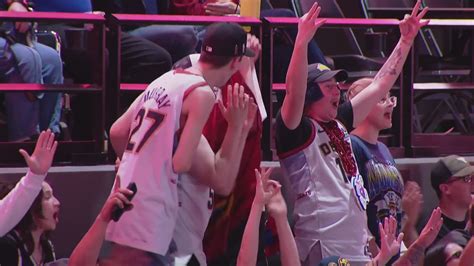 Fans at Ball Arena celebrate Nuggets sweep | 9news.com