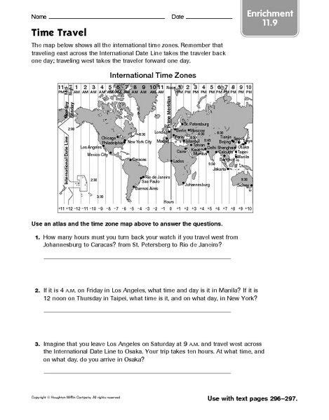 Time Zone Worksheets Grade The Best Worksheets Image Collection | Social studies middle school ...