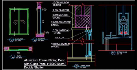 Aluminium Sliding Door Detail dwg Autocad Drawing Download | Aluminium sliding doors, Sliding ...
