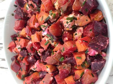 Roasted beetroot, sweet potato and feta salad | Hedi Hearts