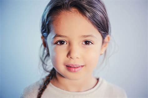 girl, wearing, white, crew-neck, top, child, portrait, model, CC0 ...