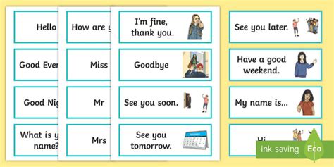 Greetings in English Flashcards - Resources - ESL/EFL/TEFL