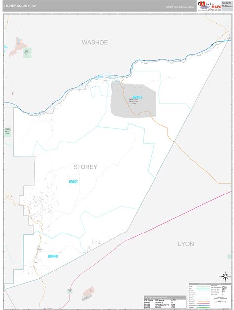 Storey County, NV Wall Map Premium Style by MarketMAPS