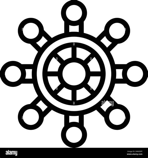 Ship steering wheel icon outline vector. Ocean ship wreck. Marine ...