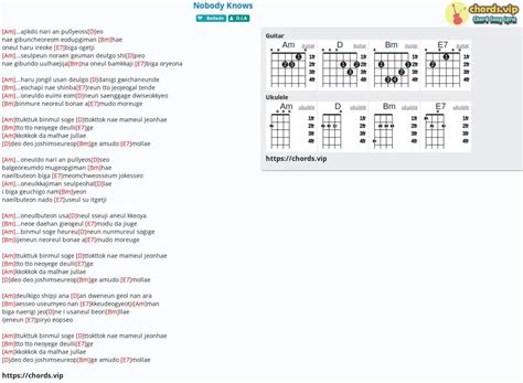 Chord: Nobody Knows - tab, song lyric, sheet, guitar, ukulele | chords.vip