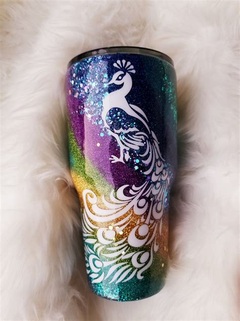 Multi Color Ombre Peacock Glitter Swirl Tumbler Swirl | Etsy | Custom tumbler cups, Tumbler cups ...