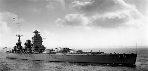 Nelson-class battleship HMS Rodney,she played a major role in the ...