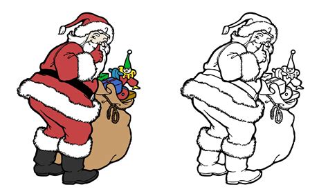 Christmas Santa Coloring Page Free Stock Photo - Public Domain Pictures