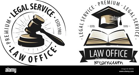 Law office, attorney, lawyer logo or label. Justice symbol. Vector illustration Stock Vector ...