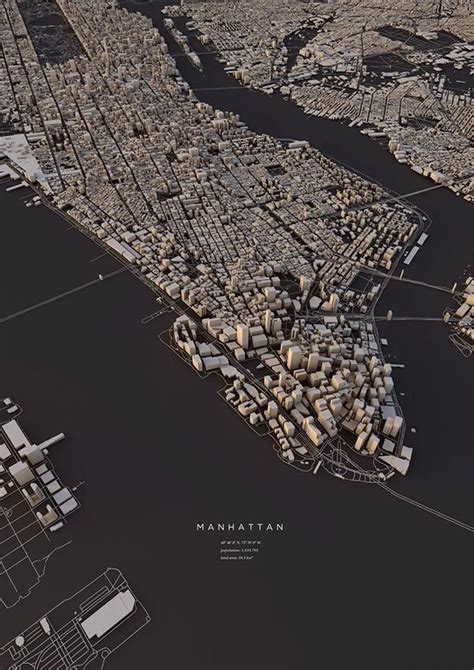 Cool 3D map | City map art, City layout, City