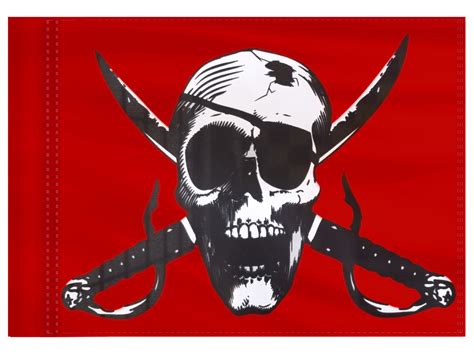 Stiffy Small 12 Inch Tall 18 Inch Wide Replacement Red Pirate Skull And Swords Flag For Whip ...