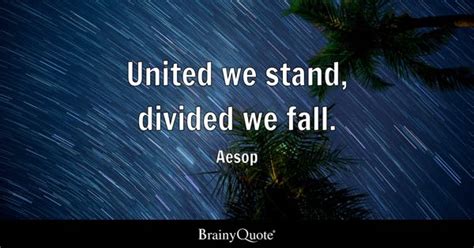 United we stand, divided we fall. - Aesop - BrainyQuote