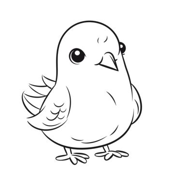 Kawaii Cute Bird Coloring Pages Outline Sketch Drawing Vector, Kawaii Drawing, Bird Drawing ...