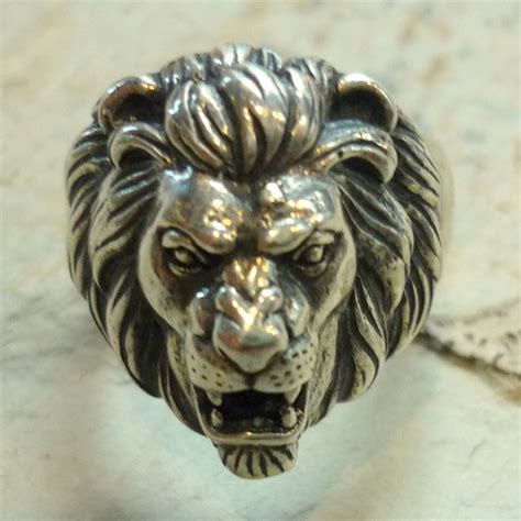 Sterling Silver Lion Ring Animal Ring Signet Lion Head - Etsy