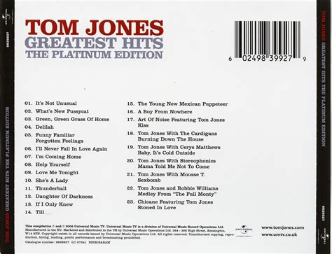 tornadosingles: Tom Jones - Greatest hits the platinum edition