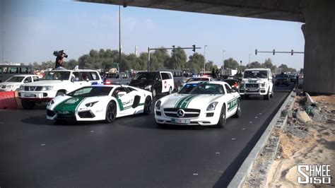 The Dubai Grand Parade - Veyrons, Police Supercars, Ferraris ...