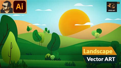 How to Draw a Simple Landscape Vector Art in Adobe Illustrator | Tutorial