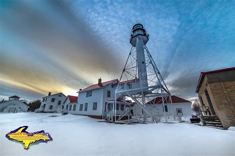 Lighthouse Whitefish Point Winter Sunset -6423 | Lighthouse, Winter ...