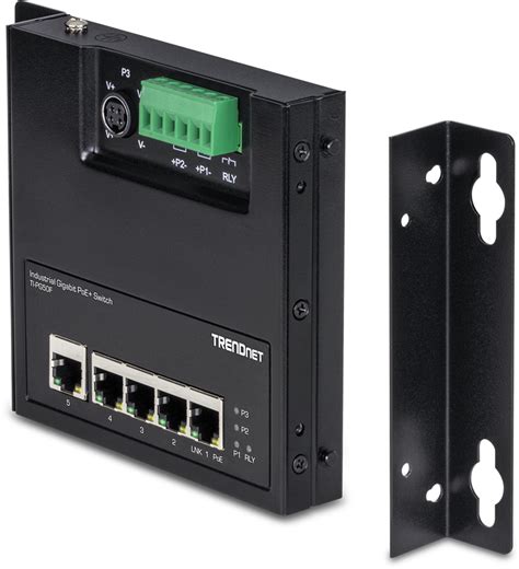 5-Port Industrial Gigabit PoE+ Wall-Mounted Front Access Switch – Front Access Switch - TRENDnet ...