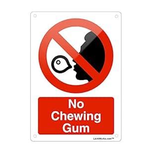 Amazon.com : LichtWorks Prohibited Metal Sign No Chewing Gum, 12" x 8 ...