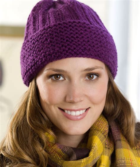 Easy Cuffed Hat | Knitted hats, Hat knitting patterns, Knitting patterns free hats