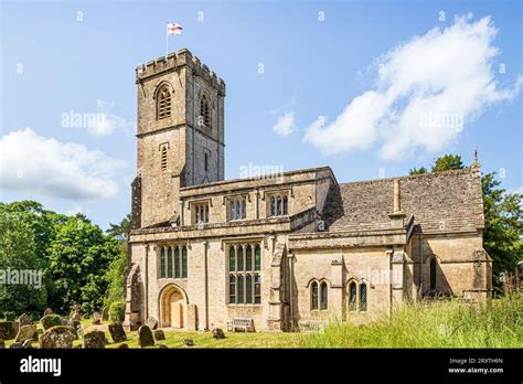 The flag of St George flying over the 14th century church of St John ...