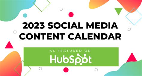 2023 Social Media Content Calendar Template | Free Download
