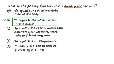 Question Video: Describing the Functions of the Parathyroid Glands | Nagwa