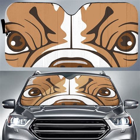 Bulldog Cartoon Eyes Funny Car Windshield Sun Shade | Bulldog cartoon ...