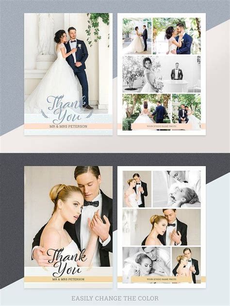 Wedding Thank You Card. Card Design Templates Wedding Photo Book Layout, Wedding Album Layout ...