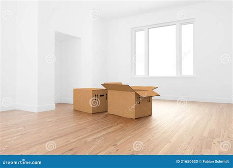 Cardboard Boxes In Empty Room Stock Illustration - Image: 21650633