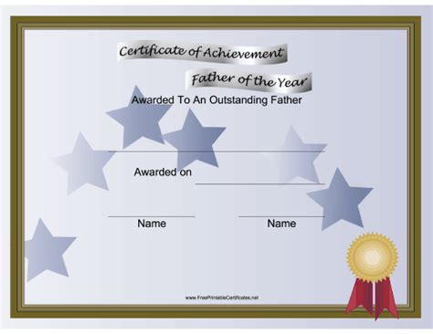 Father of the Year Printable Certificate