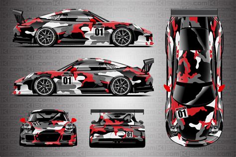 Porsche Racing Livery Camo Wrap - Covert - KI Studios