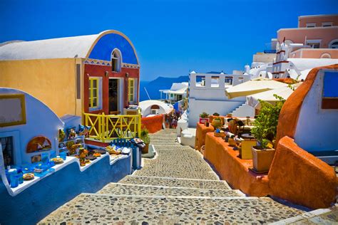 Download Greece Santorini Colorful Bright Man Made House 4k Ultra HD Wallpaper