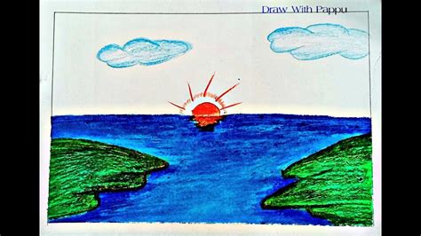 How to Draw a Simple Nature Scenery Step by Step For kids - YouTube