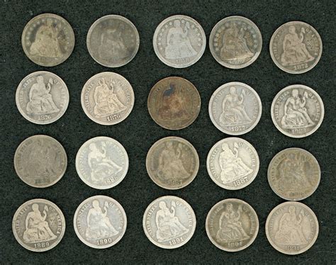 Seated Liberty Dimes Lot of 20 Circulated | eBay