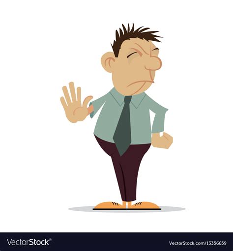 Man says no Royalty Free Vector Image - VectorStock