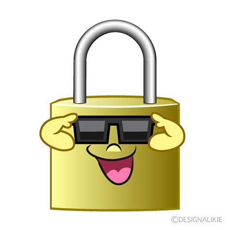 Free Cool Lock Cartoon Character Clipart | Charatoon