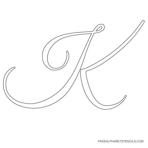 Free Printable Alphabet Stencils | Cursive Letter Alphabet Stencil K | Alphabet stencils ...