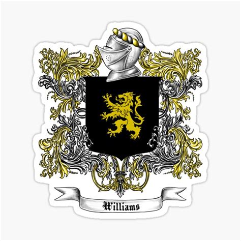 "Williams Family Crest 1" Sticker by atomicblizzard | Redbubble