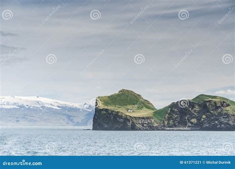 Famous Ellidaey Island with Tiny House, Iceland Stock Image - Image of architecture, iceland ...