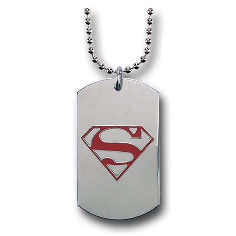 Superman Red Symbol on Stainless Steel Dog Tag