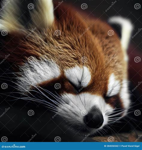 Sleeping Red Panda stock illustration. Illustration of wild - 284550342