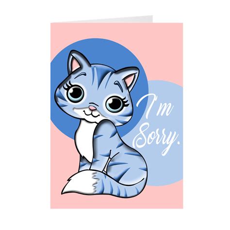 Cat - I'm Sorry - Greeting Card – Black Stationery