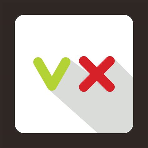 Green tick and red cross icon, flat style 14623962 Vector Art at Vecteezy