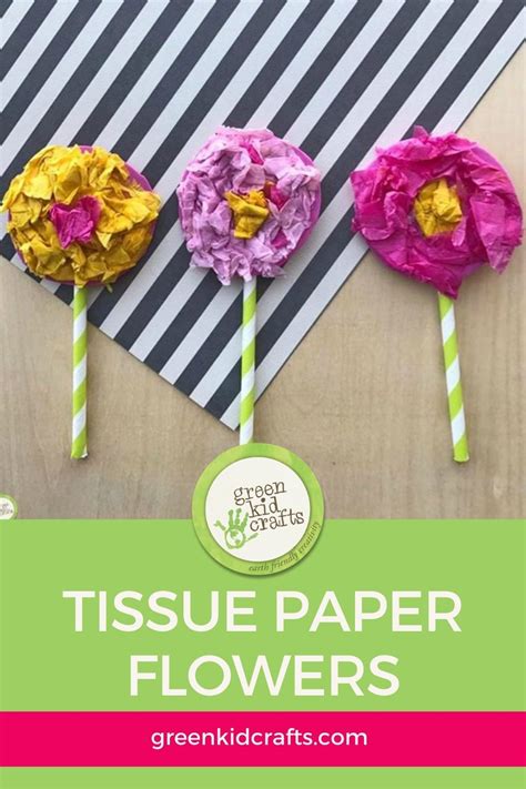 Tissue Paper Flowers Craft for Kids - Green Kid Crafts