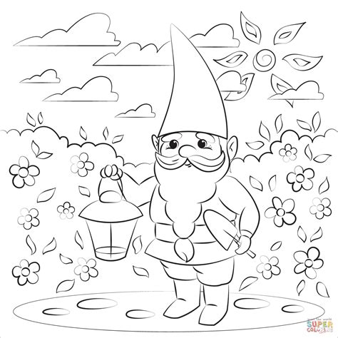 Printable Gnome Coloring Pages