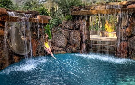 Backyard Pool Waterfall Ideas : Top 60 Best Pool Waterfall Ideas - Cascading Water Features ...