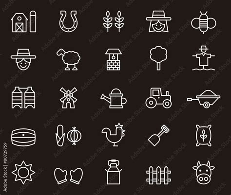 Farming icon set Stock Vector | Adobe Stock